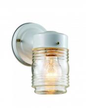  4900 WH - Quinn 1-Light Classic Glass Jar Shade Outdoor Wall Light